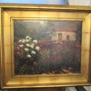 Vintage picture of house and garden
