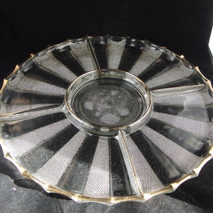 Glass tray/ dipping dish with golden details