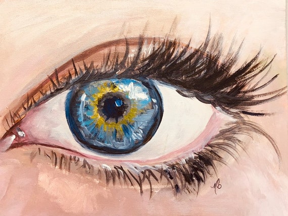 Eye Painting Eye Wall Decor Original Canvas Etsy