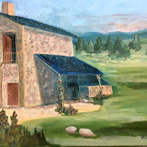 Original Tuscany landscape painting on canvas, Italy wall art decor, impressionistic, countryside art
