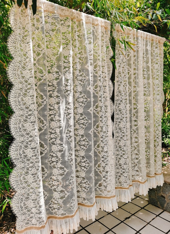 Chantilly Lace Curtain Panel - Vintage French Country, Wedding