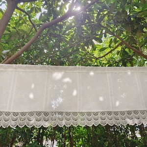 Victorian Elegant Window Curtain~ French Country Style Rod Top Linen Curtain Cafe Curtain Tier Curtain Kitchen Curtain~ White~ Old Fashion~