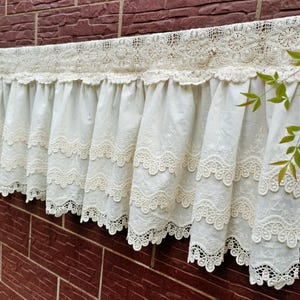 Rustic Shabby Chic French Country Style Lace Curtain Valance Doorway Curtain Kitchen Curtain Cafe Curtain Privacy Curtain~ White/Off White~