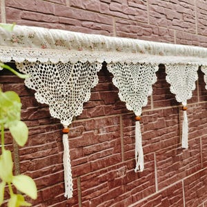 Rustic Shabby Chic French Country Style Lace Curtain Valance Doorway Curtain Kitchen Curtain Cafe Curtain Privacy Curtain~ White/Off White~