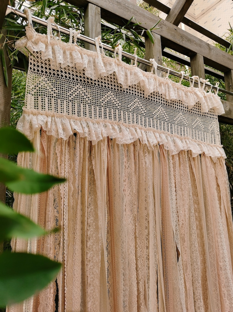 BOHO Curtain Shabby Chic Window Treatments RUSTIC Country - Etsy