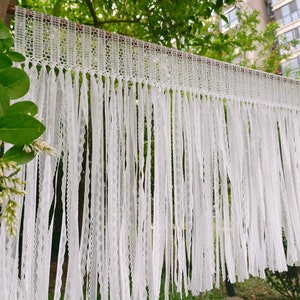 Victorian~ Shabby Chic Window Curtain~ Elegant Boho Window Curtain Elegant Fringed Curtain Valance Lace Garland/Lace Bunting~ White~ UNIQUE~