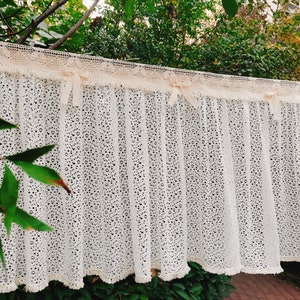 Old Fashion~Vintage Look Shabby Chic Victorian Cottage French Country Style Ruffled Lace Window Curtain Kitchen Curtain Cafe Curtain~