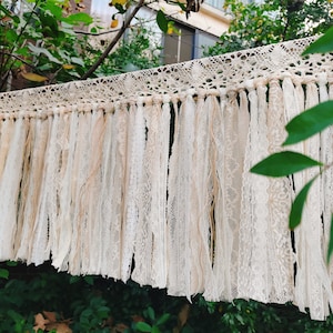 SHABBY Chic Window Curtain Valance~ BOHO Rustic Country Cottage Farmhouse Curtain Bed Decoration Wall Hanging Kitchen Curtain~ Old Fashion~