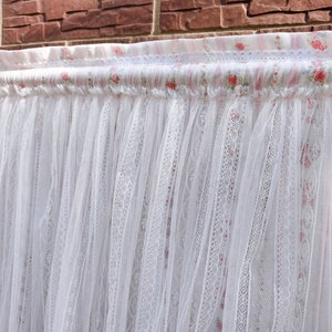 Romantic French Country Style Victorian Double-Layer Ruffled Lace Window Curtain Valance ~ Pink&White~Lady Boudior~Girl's Room~Gorgeous~