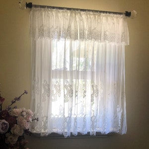 Old Fashionrustic French Country Style Lace Window Curtain Valance Doorway  Curtain Kitchen Curtain Cafe Curtain Privacy Curtain 