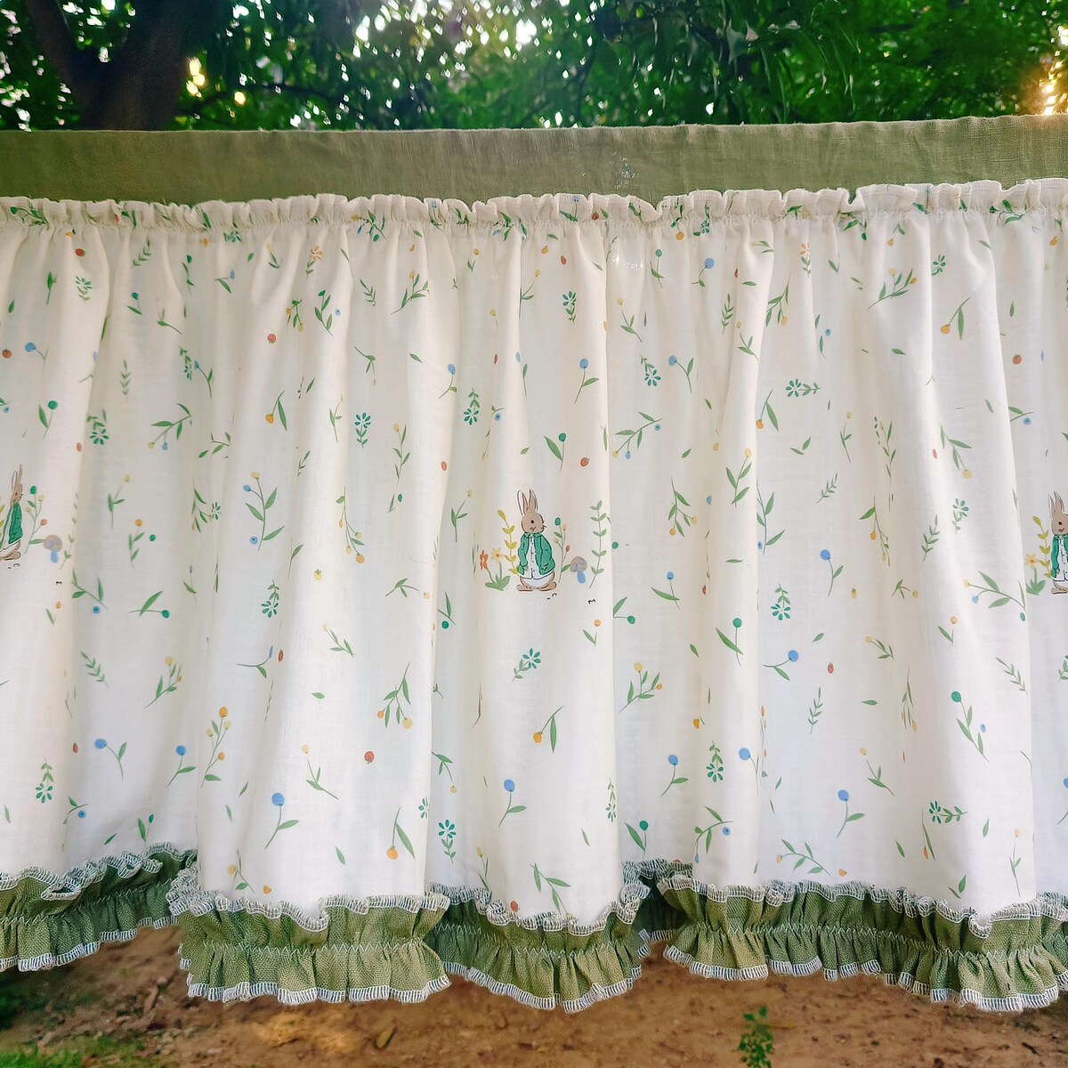 Shabby Chic French Country Style Ruffled Cotton Window Curtain Valance Kitchen Curtain Girl Boy Nursery Room Curtain~ Lovely Peter Rabit~ - Etsy