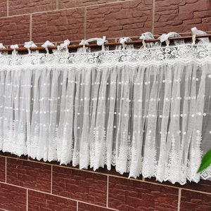 Victorian Elegance~Romantic French Country Style Lace Window Curtain Doorway Curtain Kitchen Curtain Cafe Curtain Privacy Curtain~White~