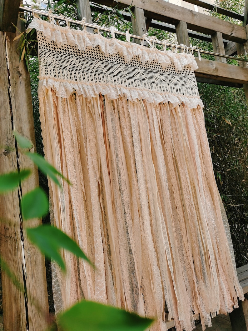 BOHO Curtain Shabby Chic Window Treatments RUSTIC Country - Etsy