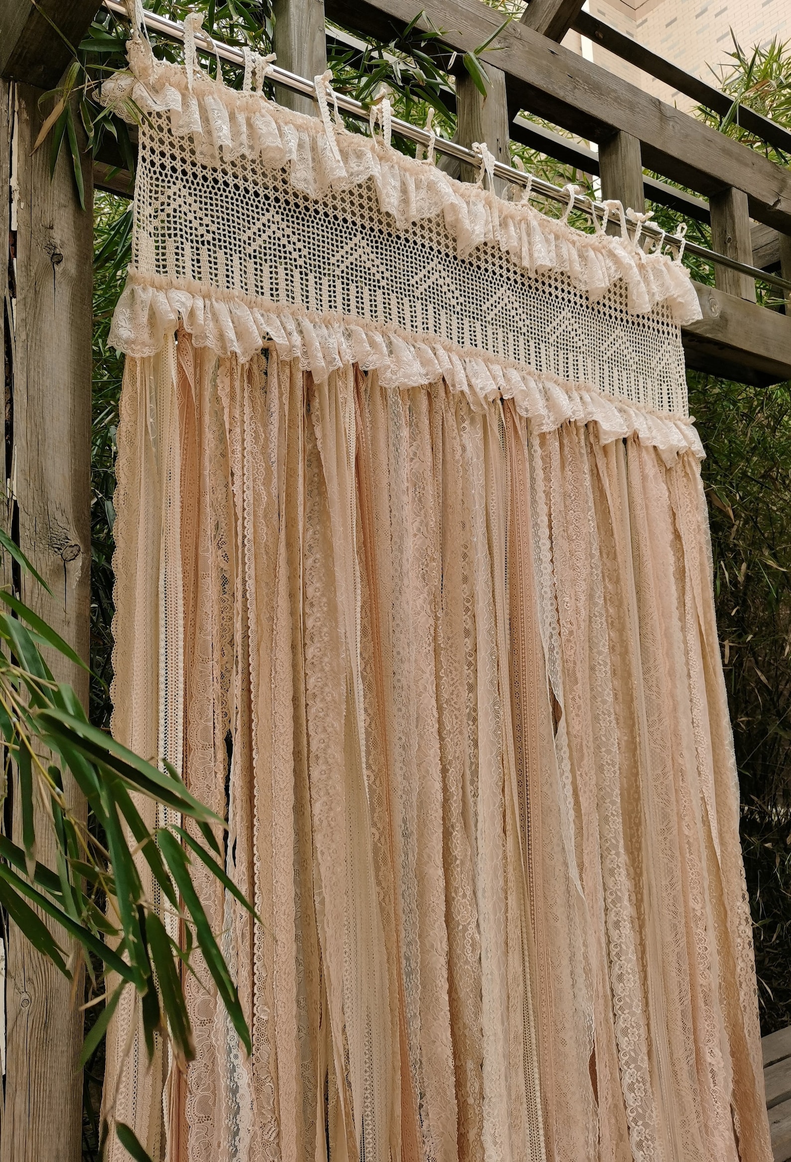 BOHO Curtain Shabby Chic Window Treatments RUSTIC Country | Etsy