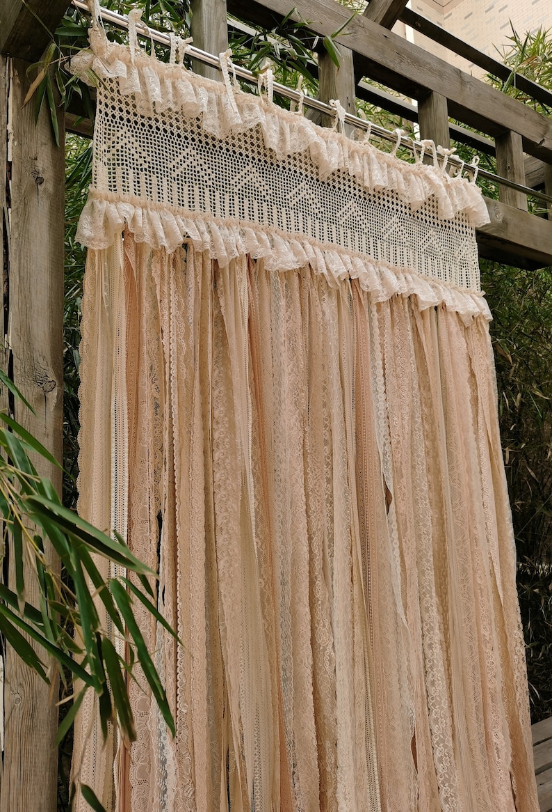 BOHO Curtain Shabby Chic Window Treatments RUSTIC Country Etsy