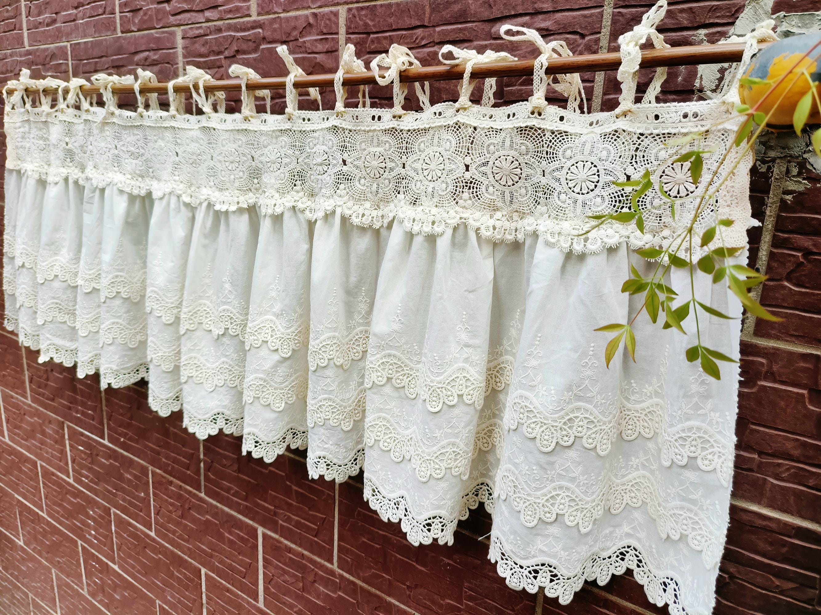 Shabby Chic Lace Curtain Valance: French Country Style Cotton - Etsy