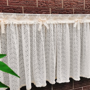 Old Time~ Vintage Look Shabby Chic Victorian Cottage French Country Style Ruffled Lace Window Curtain Valance Kitchen Curtain Cafe Curtain~