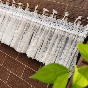 Victorian Elegance~Gorgeous French Country Style Lace Window Curtain Doorway Curtain Kitchen Curtain Cafe Curtain Privacy Curtain~White~