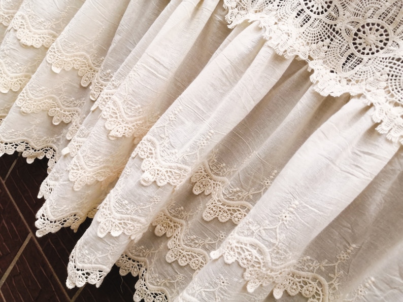 Rustic Shabby Chic French Country Style Lace Window Curtain Etsy