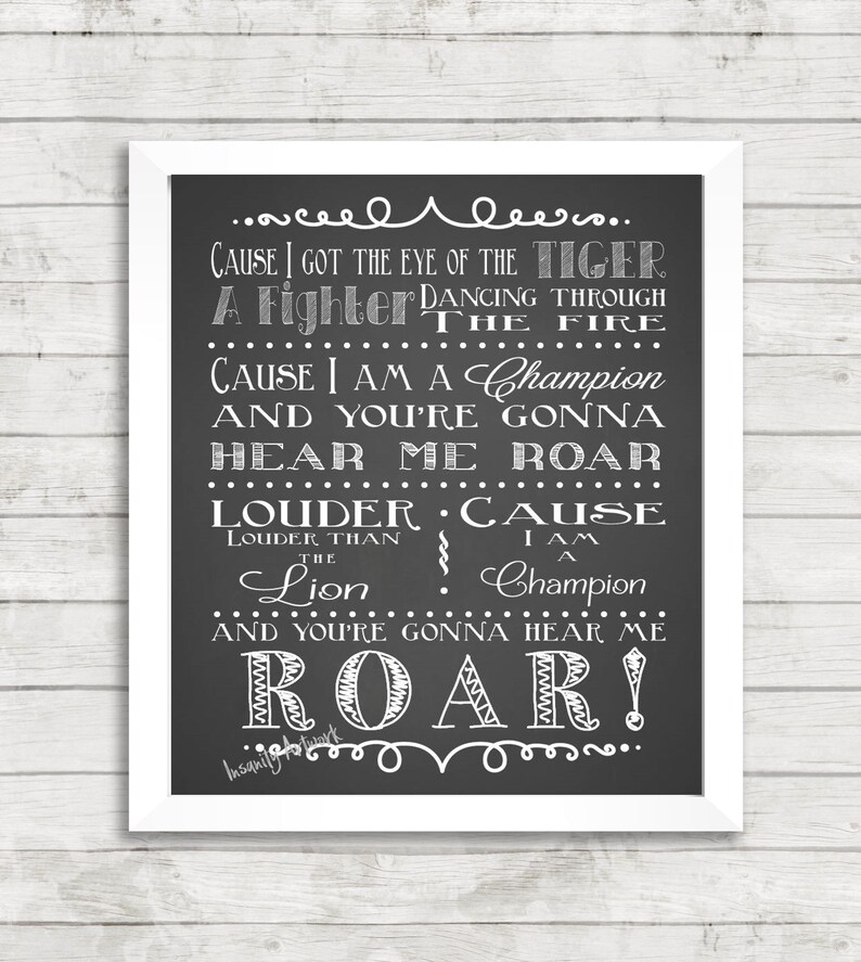 IMMEDIATE DIGITAL DOWNLOAD Roar Katy Perry Lyrics Poster Print | Etsy