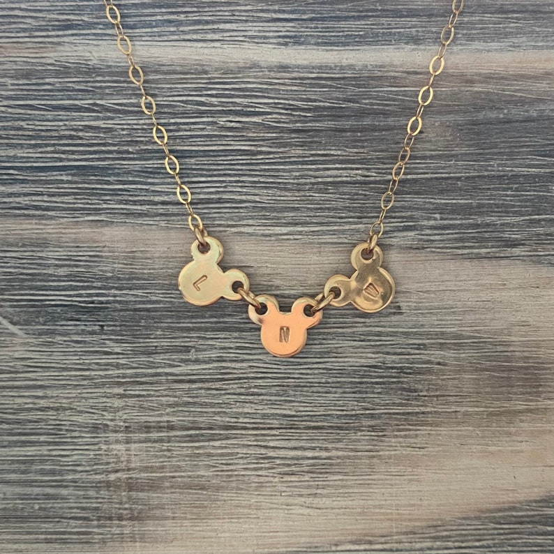 Mouse ears necklace, 14k gold filled, sterling silver, Mothers Day, gift for mom, magic kingdom necklace, custom mickey charm necklace image 3