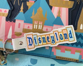 Magical Theme Park Sign Key Fob, Retro Park Inspired Bag Charm, Whimsical Keychain Accessory, Vacation Gift