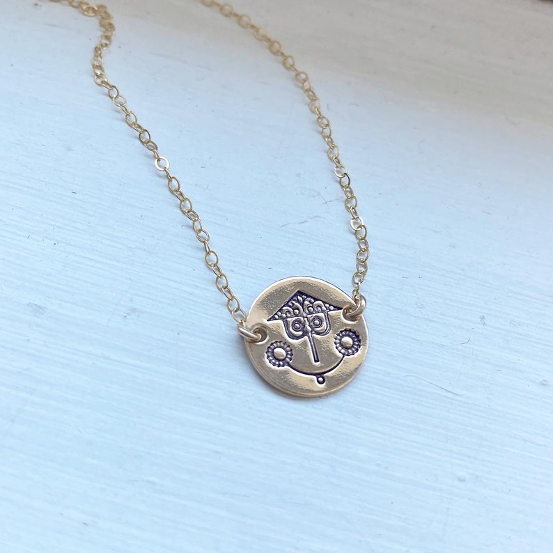 Small World Clock Necklace 14k Gold Filled Disc Sterling - Etsy