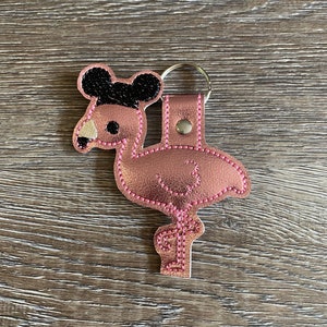 Sleeping beauty castle key fob, bag charm, Cinderella castle embroidered key fob, keychain, magical keychain image 2