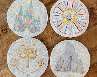 Castle Coaster Set, Disney Inspired Drink Coasters, Sleeping Beauty Castle Decor, Fairy Tale Home Decor, Housewarming Gift for Disney Home