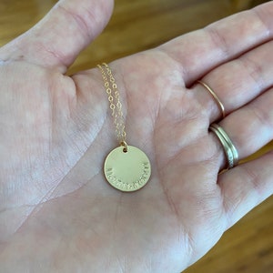 Roman numerals disc necklace, personalized gold disc necklace, bridesmaid gift, anniversarydate gift, wedding date, birth date image 4