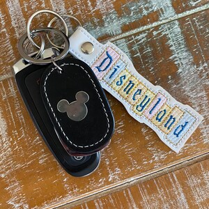 Magical theme park sign key fob, embroidered key fob, keychain, magical keychain image 6