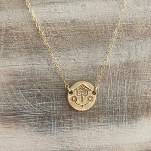 Small World Clock Necklace, Disney Inspired Travel Jewelry, Dainty Gold Necklace, Nostalgic Theme Park Necklace