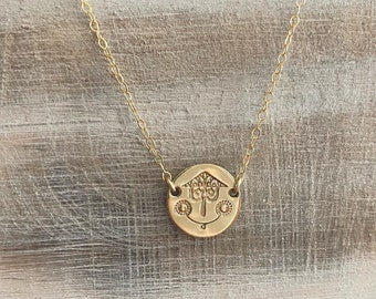 Small world clock necklace, 14k gold filled disc, sterling silver, it's a small world, magic kingdom necklace