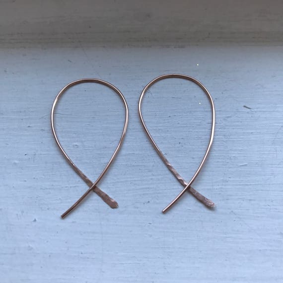 Threader hoop earrings 14k gold filled 14K gold filled Etsy