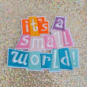 It's a Small World Embroidered Patch, Theme Park Iron-On Patch