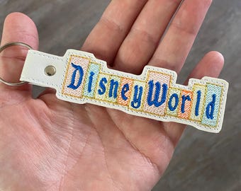 Magical Theme Park Sign Key Fob, Retro Park Inspired Bag Charm, Whimsical Keychain Accessory, Vacation Gift