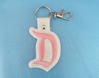 Magical Theme Park D Key Fob, Embroidered Keychain, Park Inspired Bag Charm, Backpack Accessory, Handmade Gift