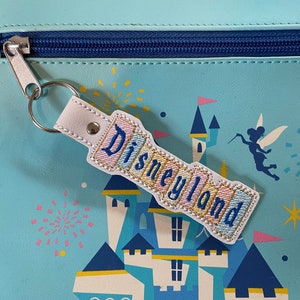 Magical theme park sign key fob, embroidered key fob, keychain, magical magic kingdom keychain