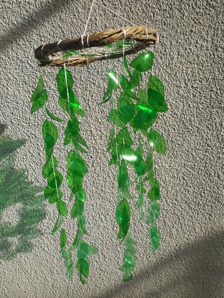 Green Suncatcher Upcycled Plastic Mobile Dreamcatcher Sustainable Wall ...