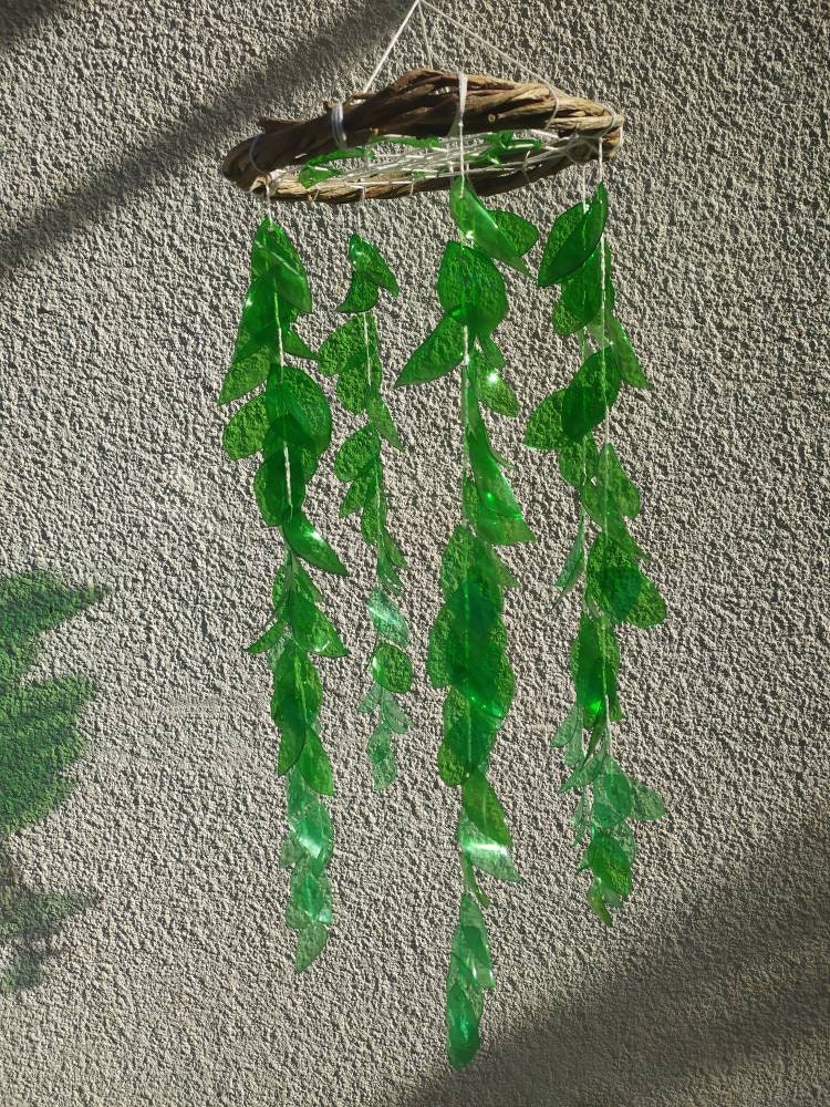 Green Suncatcher Upcycled Plastic Mobile Dreamcatcher Sustainable Wall ...