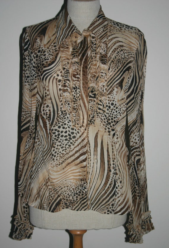 ANIMAL PRINT BLOUSE..Tiger print blouse,Leopard pr