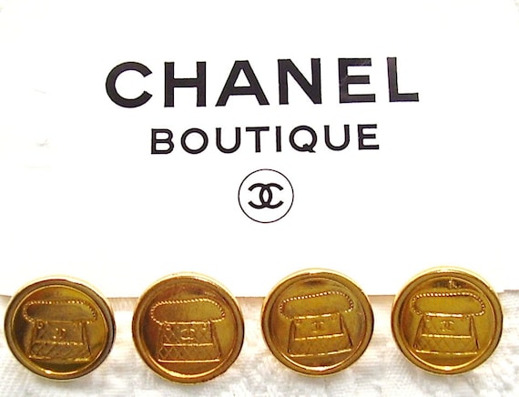 CHANEL GOLD BUTTONS Set Of Four Large Buttons
