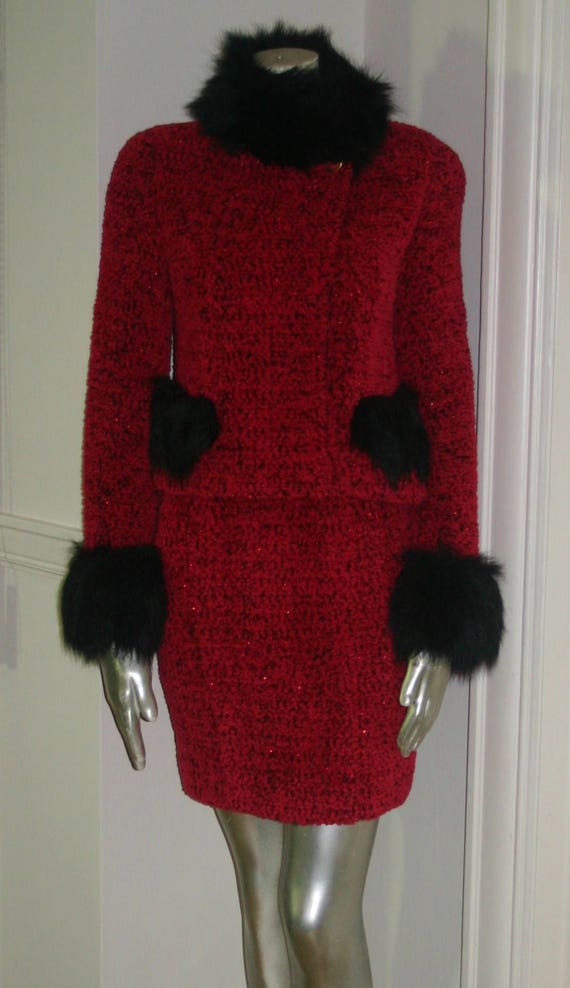 chanel red suit