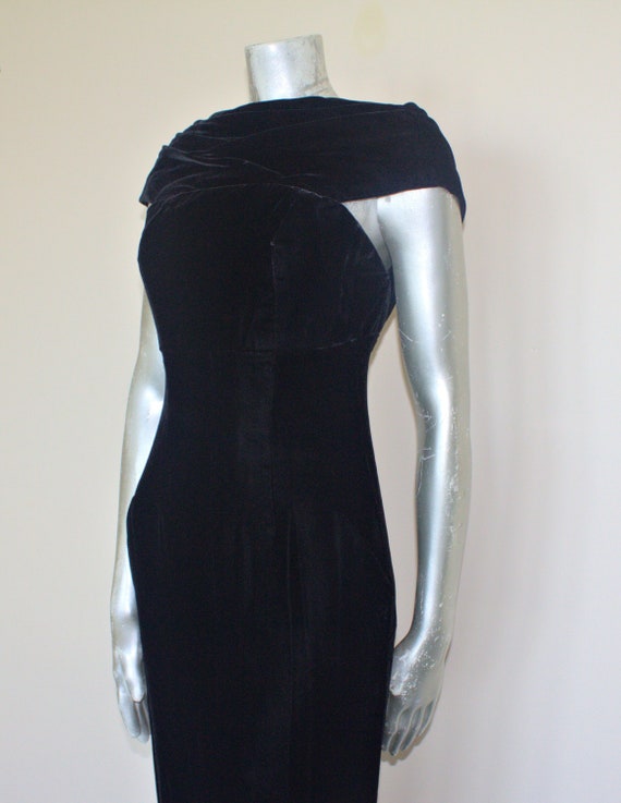 long black velvet dress uk
