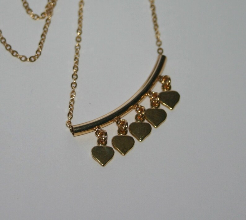 GOLD HEART CHARM Necklace,Gold filled Heart Charm Necklace