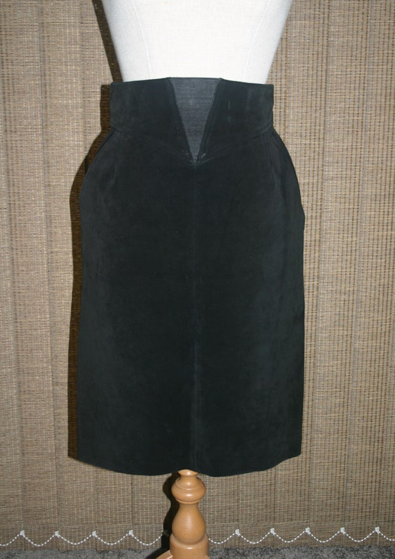 CHANEL SUEDE SKIRT...Black Chanel Leather Skirt