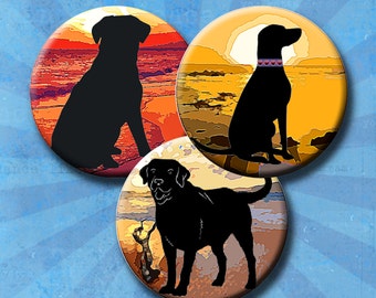 BEACH DOGS  Digital Collage Sheet 1&1.5 inch round images for bottle caps, pendants, round bezels, etc. Instant Download #188.
