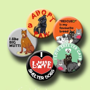 PET RESCUE -  Digital Collage Sheet 1 inch round images for bottle caps, pendants, round bezels, etc. Instant Download #256.