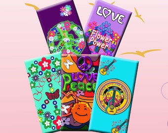 PEACE AND LOVE -  1 x 2 inch Domino Images for pendants, earrings, gift tags, magnets, decoupage, scrap-booking. Instant Download #209.