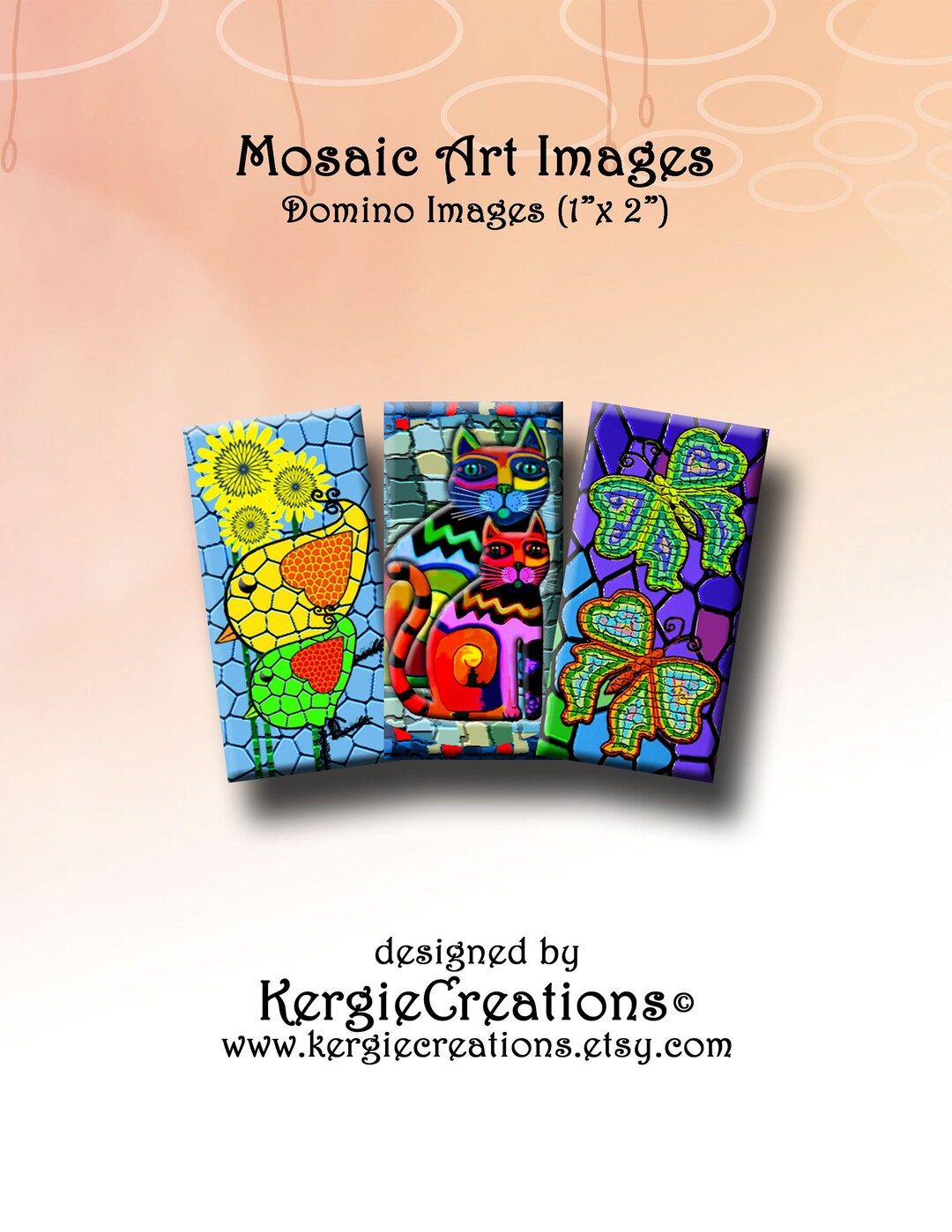MOSAIC ART IMAGES - Digital Collage Sheet Domino Images (1" X 2") for ...